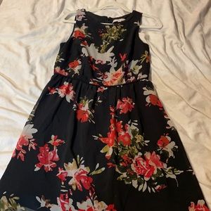 Anne Taylor loft black & floral dress